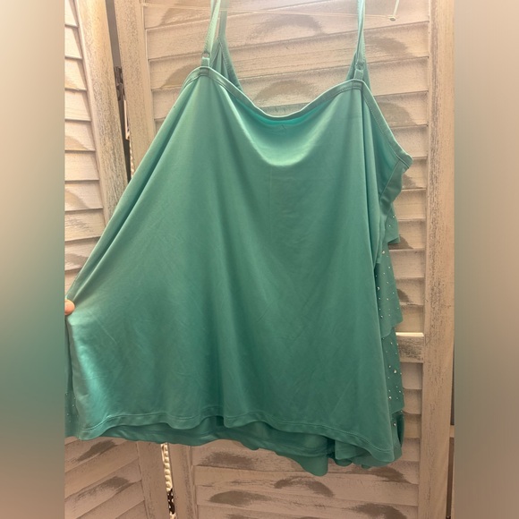 Beautiful Aqua-Colored “Lane Bryant” top with tiny silver accents all throughout - Picture 7 of 8